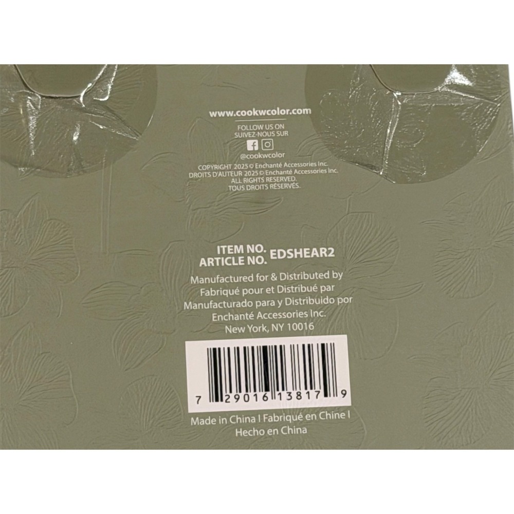 Chef's Table by CWC Kitchen Shears with Sheath Sage Green EDSHEAR2 New - Picture 5 of 5